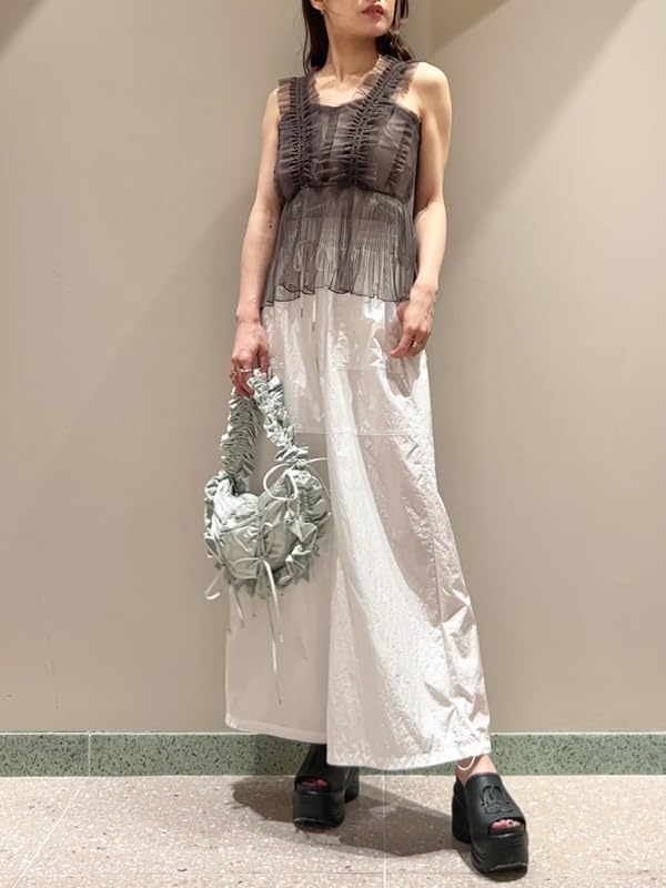 Snidel Sustaina Tulle Cami Blouse SWFB251174 CGRY Women's