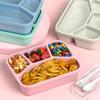 4 Compartments Stackable Snack Boxes Reusable Meal Prep Containers Portable Kids Bento Box
