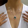 Birthstones Pendant Necklace Heart Shape Synthetic Gemstones With Full Shiny Zirconia Pendant Sparkly Neck Chain For Women