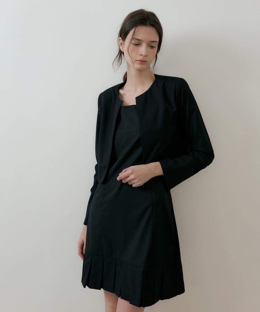 Riorg Batd Jacket With Pleats Sleeveless Ops Black