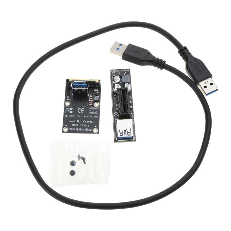 Адаптер-удлинитель порта для видеокарт MINI PCI-E на PCI-E X1, райзер-карта с USB 3.0 кабелем 30 см, прочный