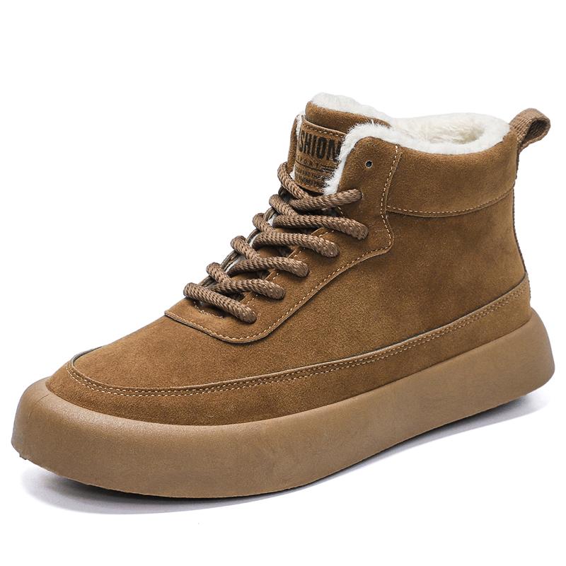 Winter Men's Plus Velvet Warm Fashion Trend High Top Cotton Shoes Snow Boots Casual Cotton Shoes 39-46