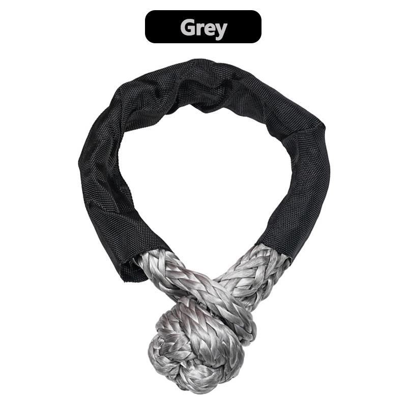 17T Synthetic Soft Shackle Car Trailer Pull Rope with Protective Sleeve for Heavy Duty Off-Road Truck Recovery