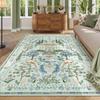 Botanical Bird Print Area Rug – Fresh Nature-Inspired Living Room Carpet, Non-Slip Stain Resistant Easy-Care Bedroom Bedside