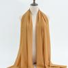 Women's Solid Color Pearl Chiffon Bubble Scarf, Long Silk Headscarf, 70x180cm, Middle Eastern Style