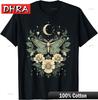 Goblincore Moth and Butterfly Moonphases Flowers Cottagecore T-Shirt Simple Bold Fresh Tshirts Fresh Unique Cute Casual T-Shirt