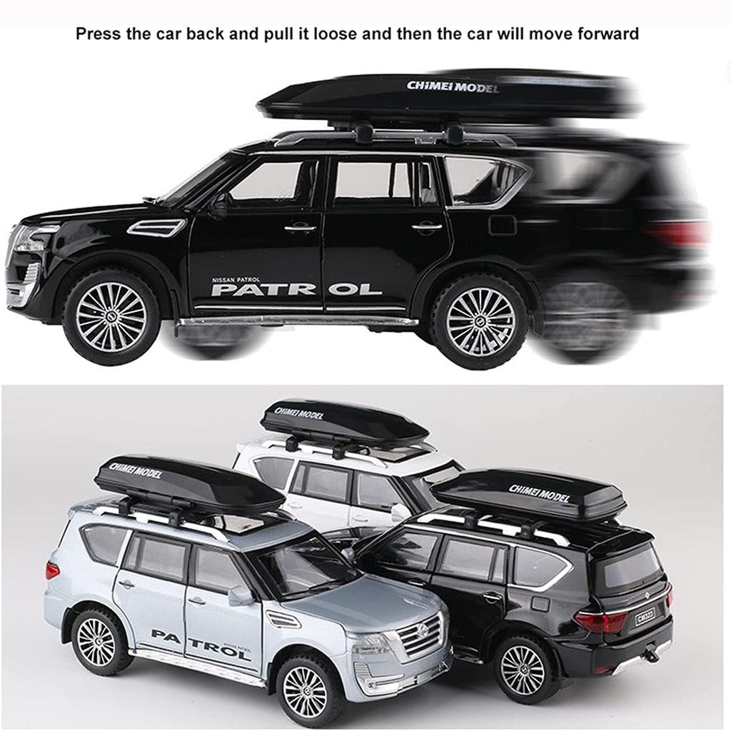 Масштаб 1/32 Nissan Patrol SUV, имитация модели автомобиля из сплава, детская металлическая игрушка со звуком и светом, литая под давлением, подарок для мальчиков, подарок