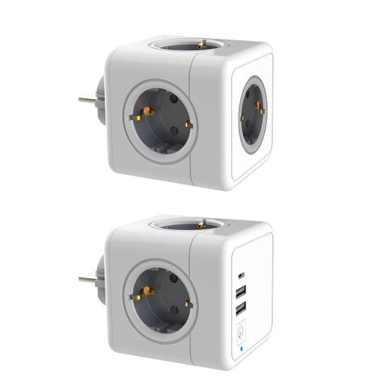 Compact Socket Cube 5 Sockets Wireless Power Strip with Child Safety Short Circuit Overcurrent Fault Current Protection Portable Socket Strip