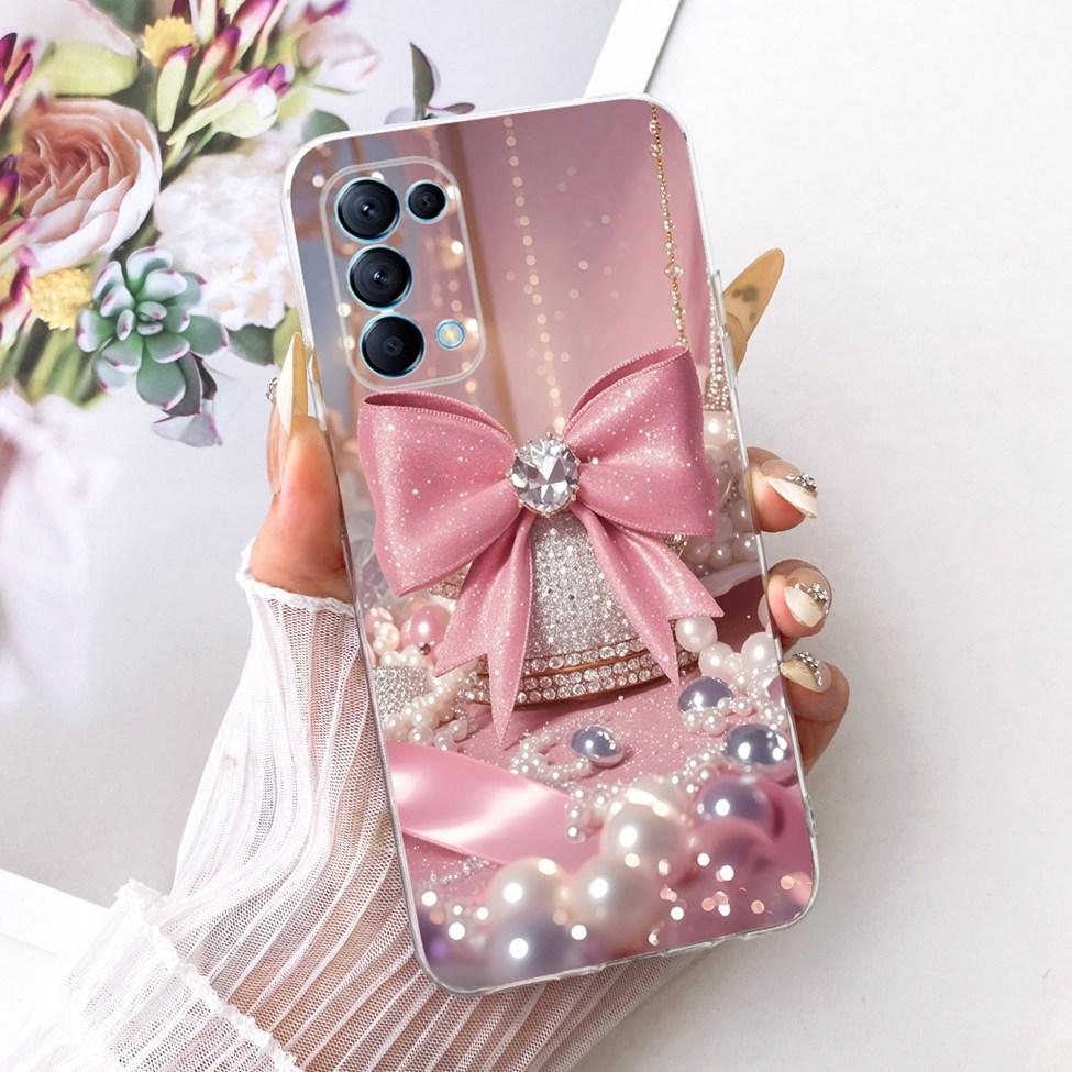 Прозрачный чехол для Oppo Reno5 5G Case CPH2145 Милый Кот Модная Бабочка Смешной Расписной Корпус PEGM00 PEGT00