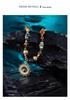 Винтажное золотое ожерелье в этническом стиле с подвеской-солнцем из бусин и камнем тигровый глаз