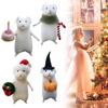 Mouse with Xmas Hat Halloween Mouse with A Pumpkin Christmas Mouse Ornament Wool Felt Mouse