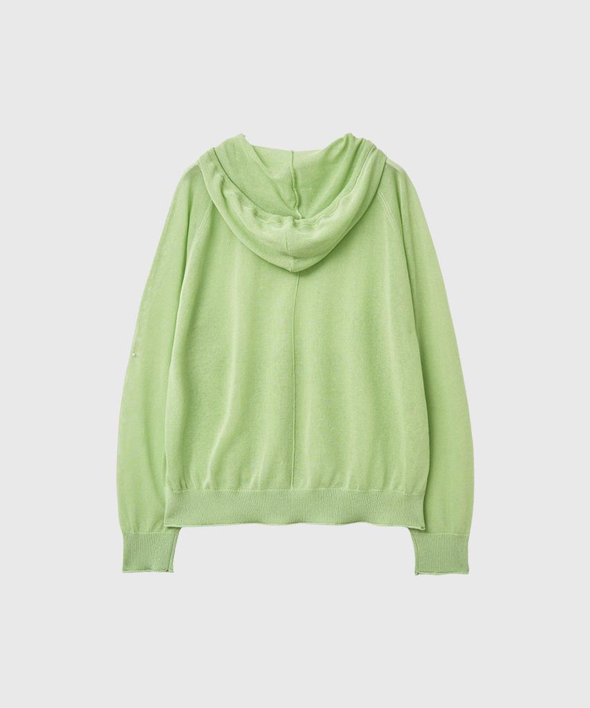 GENERALIDEA Sheer Hooded Knit Pullover [Avocado] / Gf2Lkp526