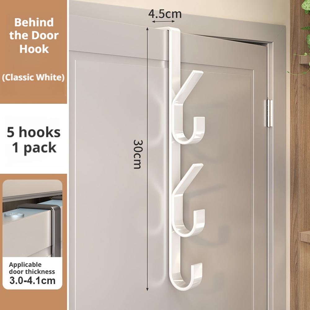 Behind the Door Coat Hook Hanger Behind the Door Cabinet Wardrobe Dormitory Door Hook Storage Rack Bathroom Accessories
