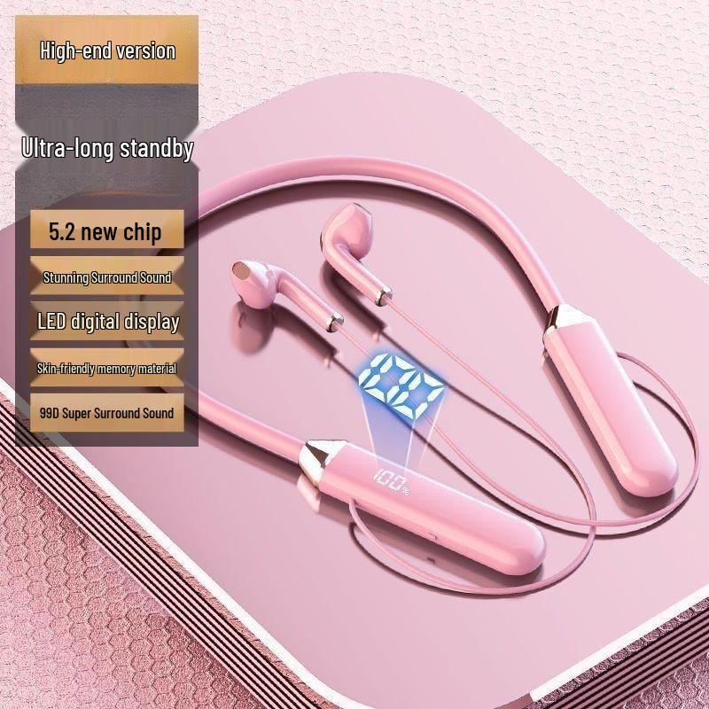 Спортивные Bluetooth-наушники с креплением на шею, долгим временем работы от аккумулятора и цифровым дисплеем