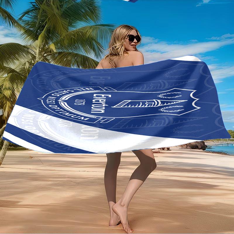Everton Football Club Crest Beach Towel Microfiber Beach Towel, Lightweight and Quick-Dry, for Summer Travel, Swimming Pool Fan Birthday Gift