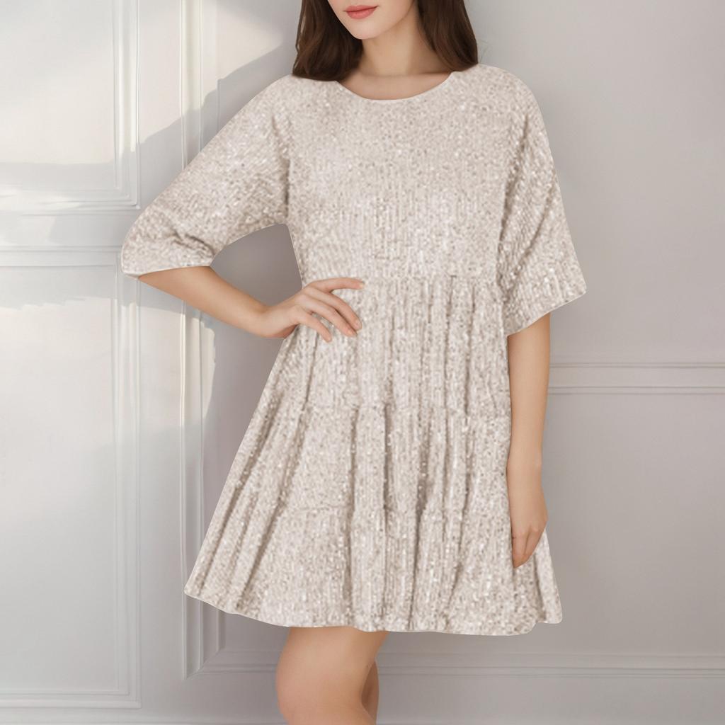 Женское модное однотонное платье с большим высоким воротом и длинными рукавами