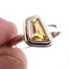 Natural Citrine Gemstone Handmade 925 Solid Sterling Silver Ring Size 6 D8W92