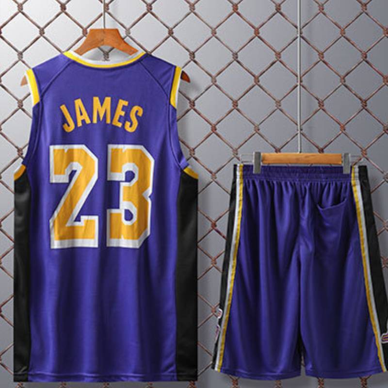 Adult Children Purple Basketball Jersey 24 Lebron James Lakers Training Suit Sport Outfit For Daily Fitness