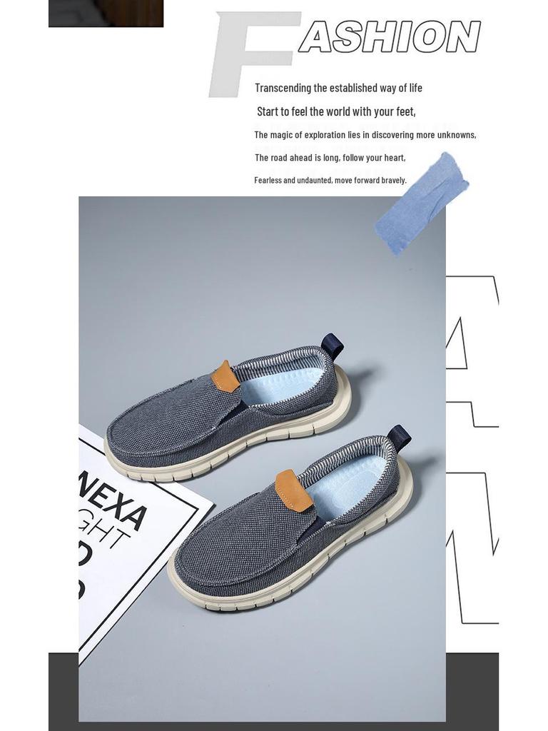 Мужские дышащие парусиновые слипоны, устойчивые к запаху и легкие, повседневная спортивная обувь для вождения, большой размер 47
