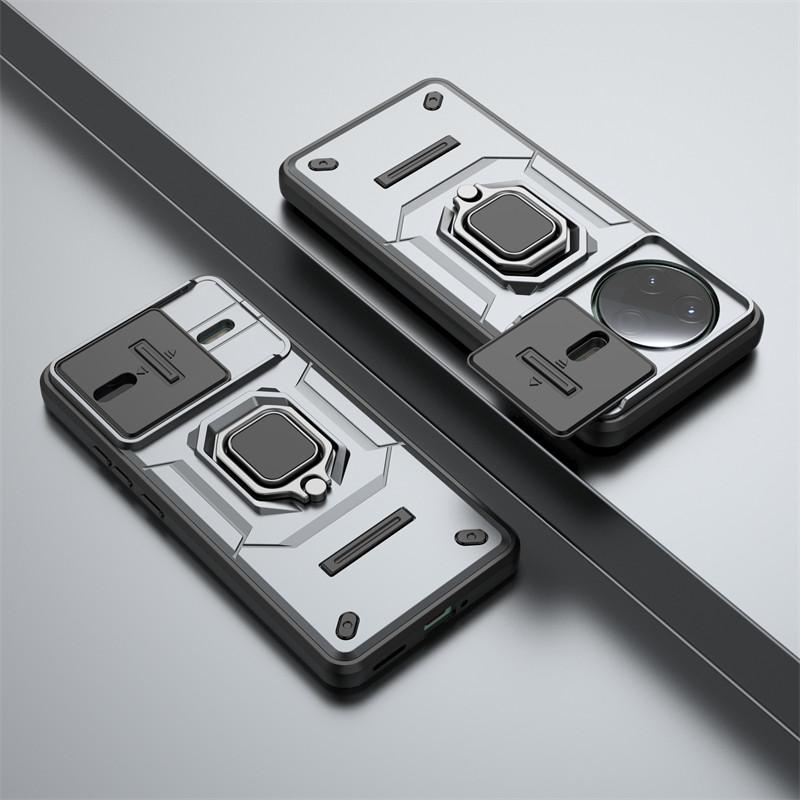 Для Xiaomi Poco F7 Pro Чехол Slide Camera Lens Чехлы Xiaomi Poco F7 Pro 5G Чехол Противоударный бронированный чехол для ПК для Xiaomi Poco F7 Pro