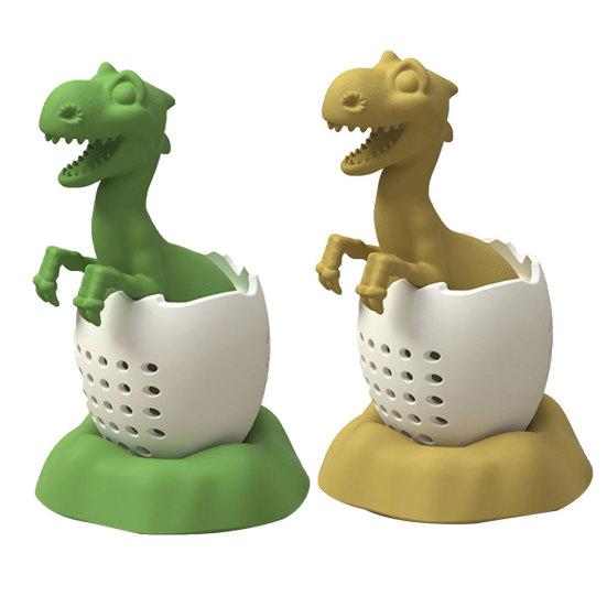 Силиконовый заварочный чайник в виде вылупившегося динозавра, сито для листьев, фильтр, диффузор, инструмент для питья