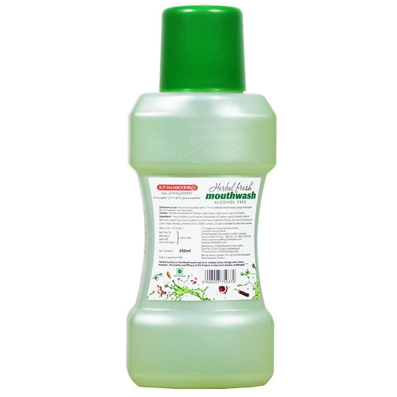 Ополаскиватель для полости рта (250 мл), Herbal Fresh Mouthwash,  K.P. Namboodiri's