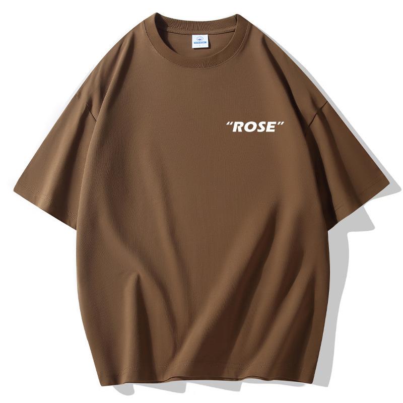 Мужская свободная футболка Rose с короткими рукавами, 100% хлопок, повседневная футболка, размер S-5XL