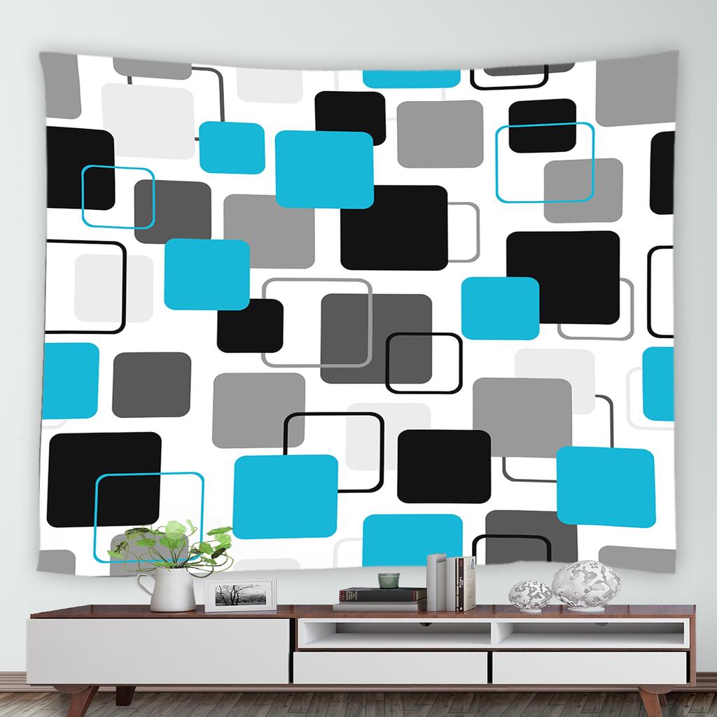 Скандинавский креативный гобелен с геометрическим красным, черным и серым принтом, домашний гобелен для гостиной, спальни, настенное украшение, гобелен