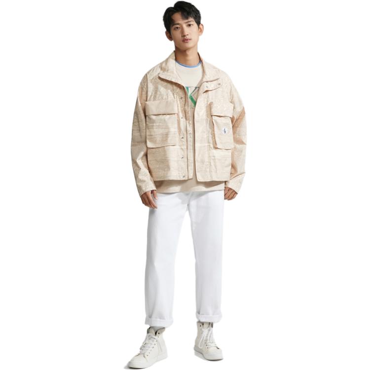 Calvin Klein SS23 Куртка с логотипом и шнурком Мужская куртка Светло-хаки J322944-0F4