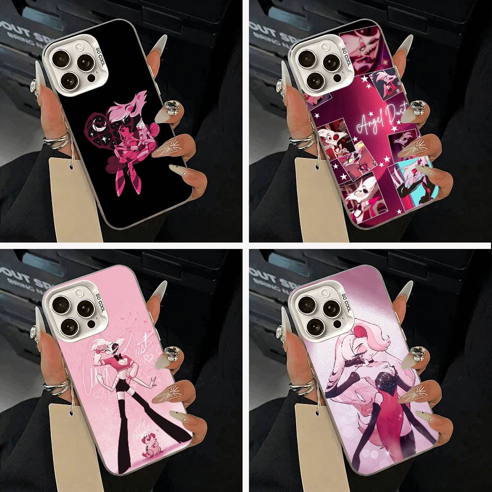 A-Angel Dust H-Hazbin H-Hotel Чехол для телефона для iPhone 11 12 13 14 15 16 Pro Max Plus белый Серебристый Чехол для телефона