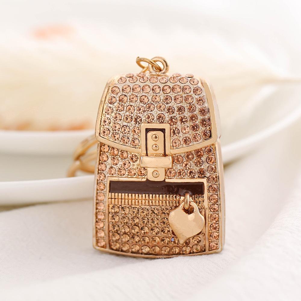 Rhinestone Car Key Pendant Color Mixing Bag Accessories Pendant Bag Shaped Keychain Key Decoration