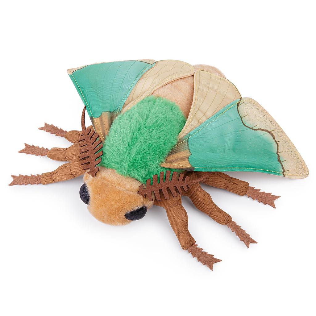 ZHONGXIN MADE Realistic Green Spiny Moth Plush Toy Soft and Unique Insect Plush Toy Design! -