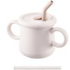 Lock&Lock Little Rub Silicone Straw Cup for Infants 200ml + 2 Types of Dedicated Straws Set, Cream (cup/cross Straw), Beige (broken Straw), 1 Set