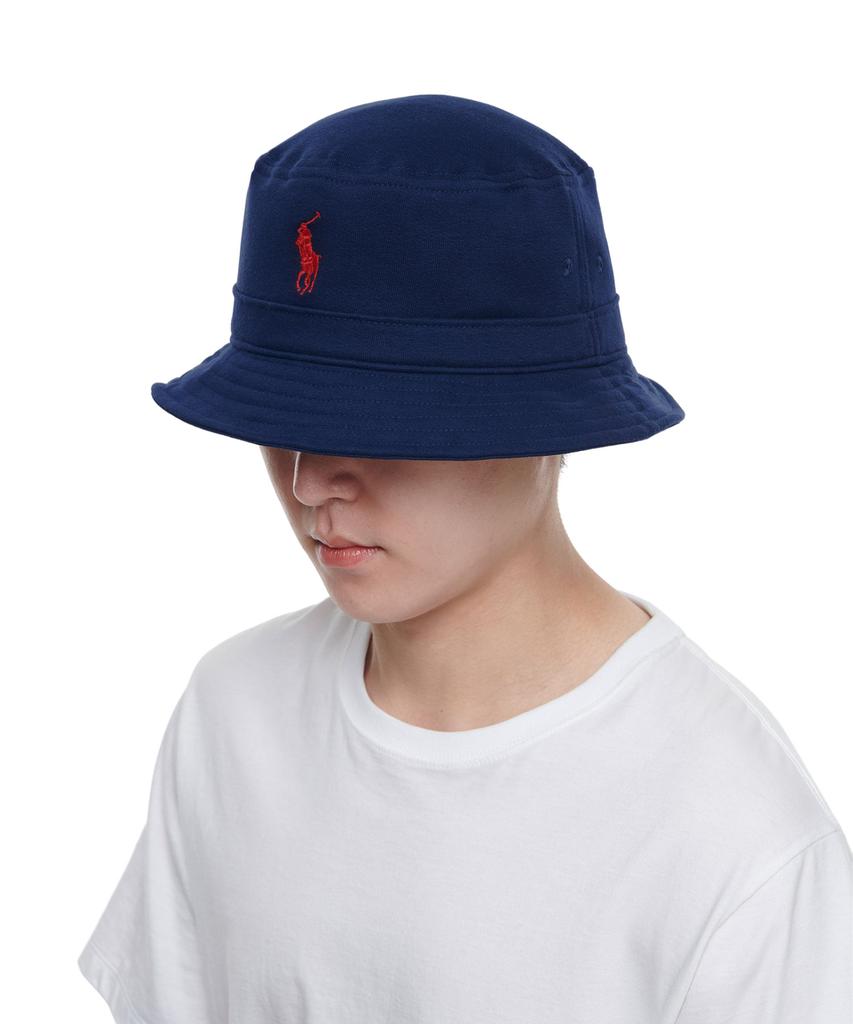 POLO RALPH LAUREN Панама-ведро из смесовой хлопковой флисовой ткани - Темно-синий