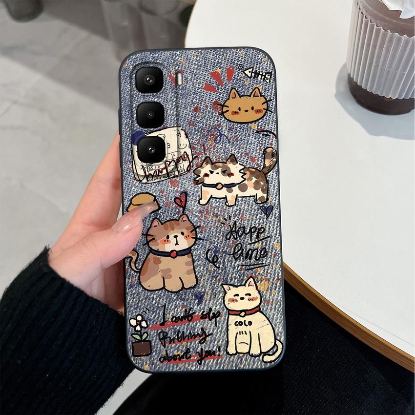 Для Infinix Hot 60 50 Pro Plus 40Pro 30 Play 70 60i 50i 40i 30i Чехол для телефона Сладкий Кролик Торт Новое Улучшение Мягкий Гладкий Силикон Легкий Прочный Корпус