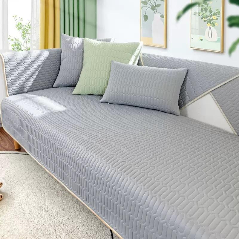 Sofa Cushion Summer Mat Ice Silk Non-Slip Fresh Living Room Combination Sofa Cover All-Inclusive Summer Style Full Covered