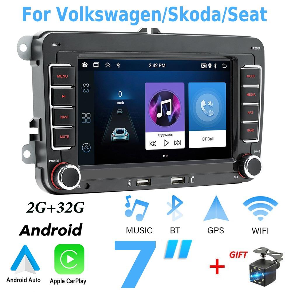 2Din Android Carplay GPS автомобильный мультимедийный плеер для Volkswagen Golf Polo Tiguan Passat b7 b6/SEAT Leon/Skoda Octavia 2 + 32 ГБ