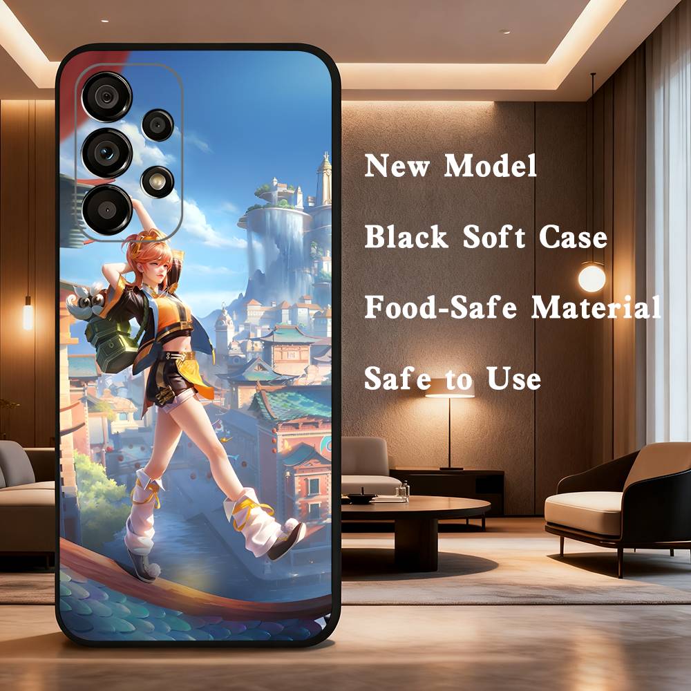 The game Honor of Kings Phone Case For Samsung Galaxy A73,31,32,72,41,53,52,71,22,5G,Note,J7,8,9 Soft Black Silicone Cover