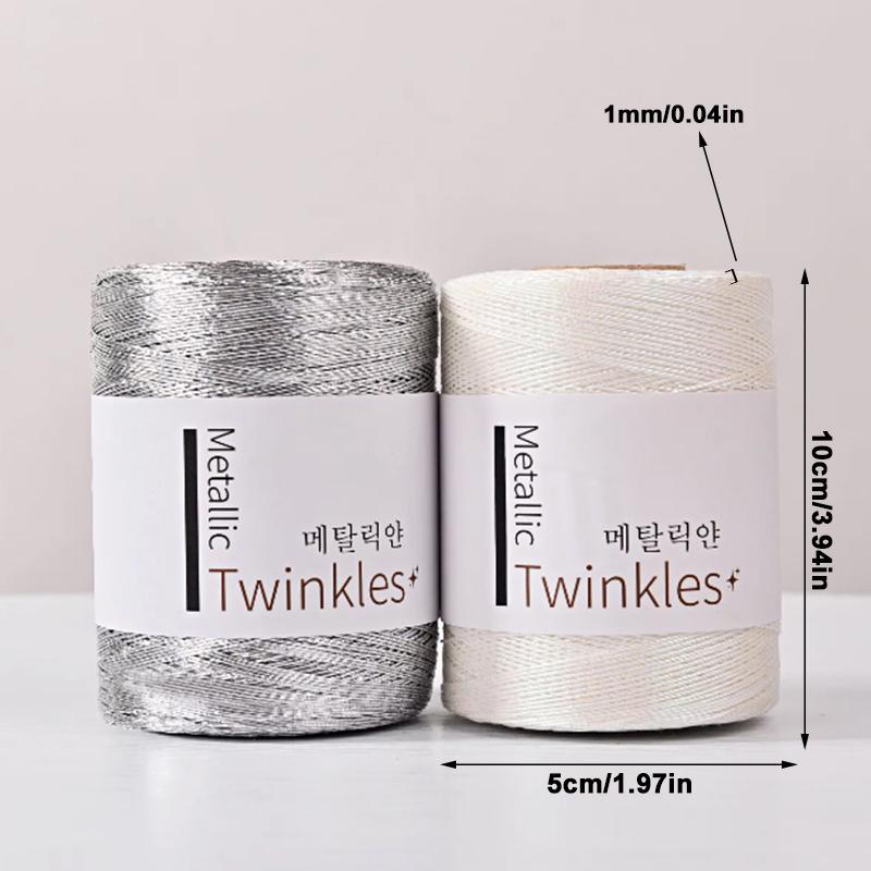 Gold Silver Color Yarn Thread Handmade Woven Bag Woven Crochet Knitted Clothes Yarn Line Cord DIY Embroidery Sewing Accessories