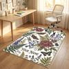 Floral Garden Theme Crystal Velvet Rug Personalized Custom Name Text Soft Floor Mat Home Decor