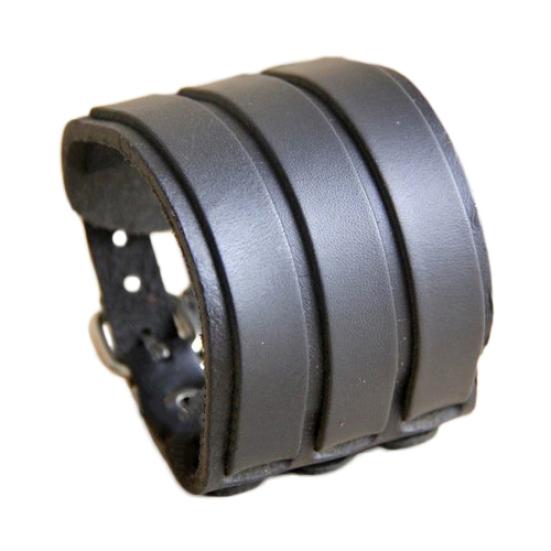 Мужской многослойный ремень из искусственной кожи, браслет с 3 пряжками, браслет-манжета