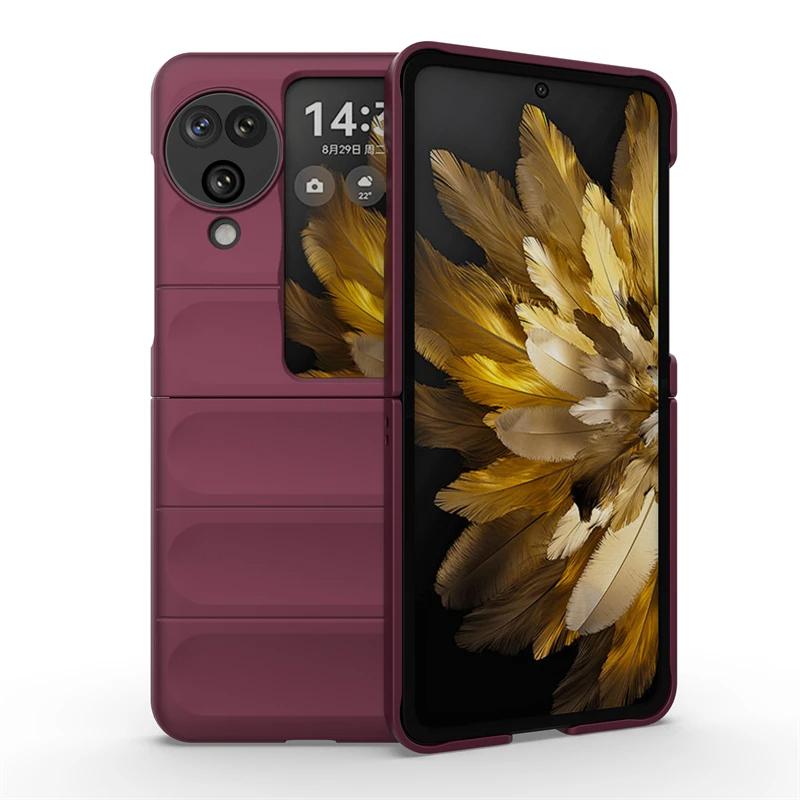 Чехол для OPPO Find N3 Flip 5G Global Задняя крышка Чехол для телефона Жидкий силикон Противоударные Бронированные чехлы Funda Coque