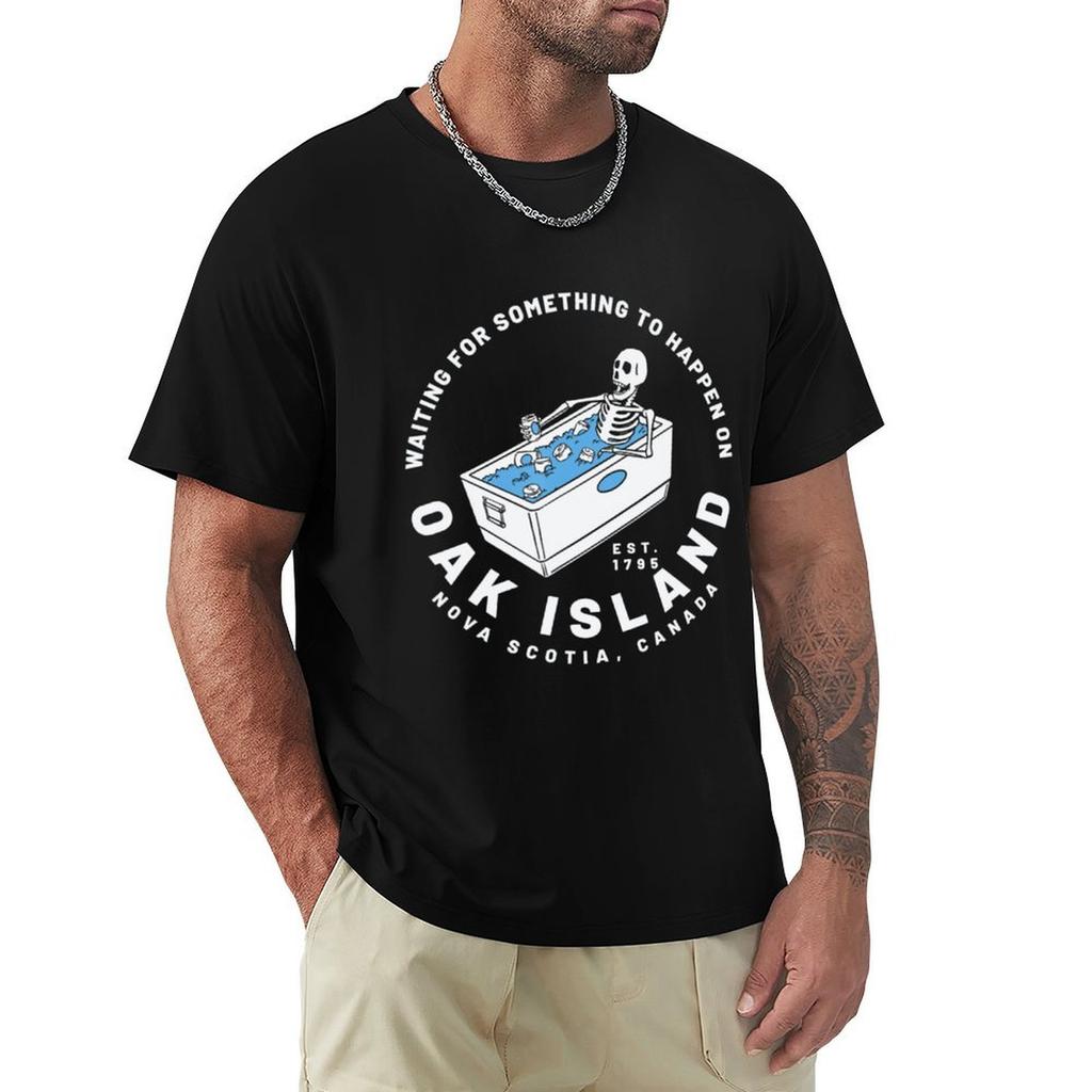 Oak Island Waiting For Something To Happen Treasure T-Shirt Soft Anti-Shrink Cotton Tee