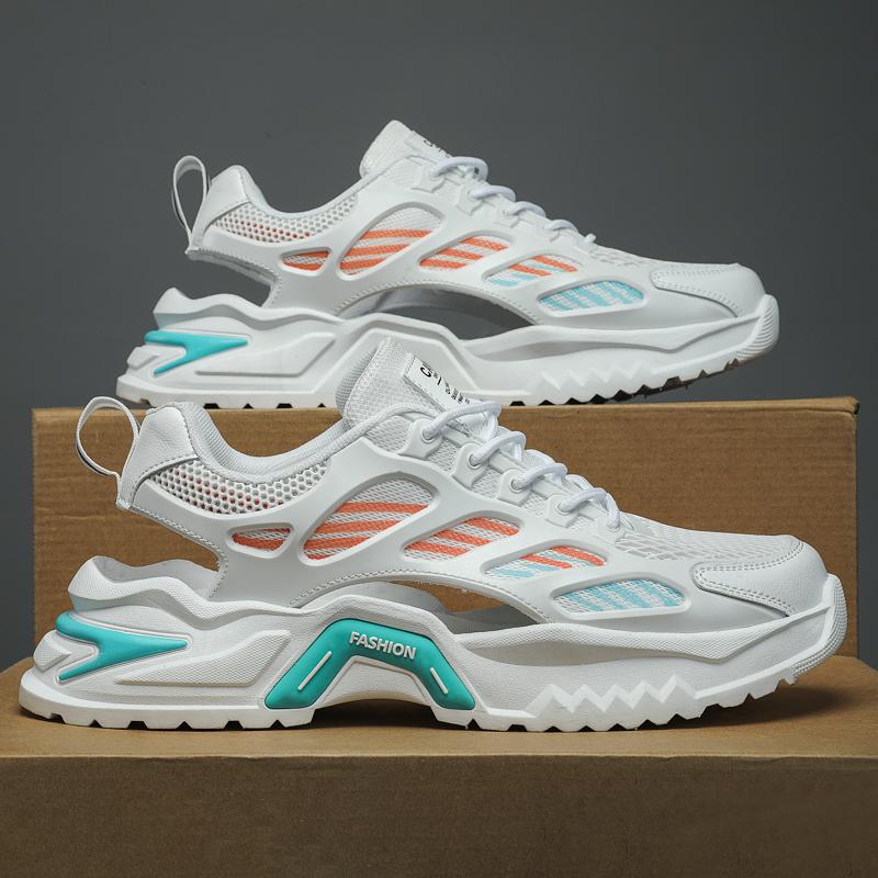 Мужские спортивные сандалии летние женские пляжные туфли белые школьные кроссовки для бега парная обувь дышащие большие размеры