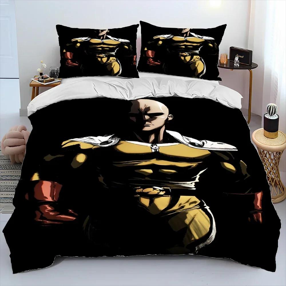 Роскошный Новый 3D Принт One Punch Man, Аниме Мультфильм Одеяло Постельное Белье Комплект, Пододеяльник Постельное Белье Комплект Покрывало Наволочка Постельное Белье Комплект