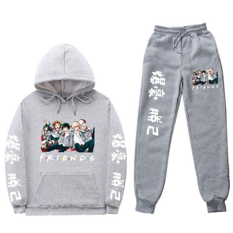 Комплект спортивной одежды аниме My Hero Academia для мужчин и женщин повседневный спортивный костюм My Hero Academia костюм с капюшоном