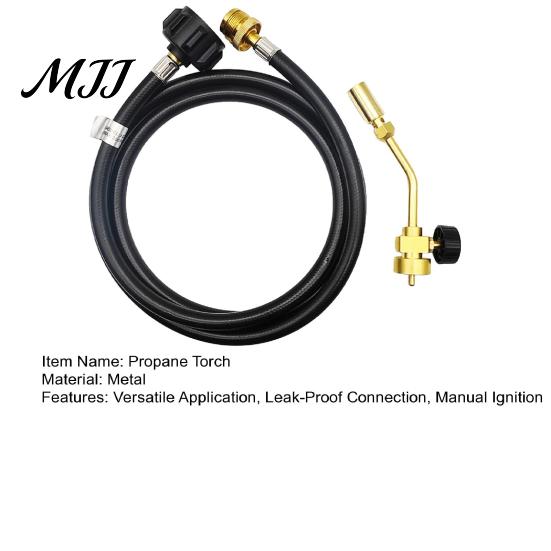 Propane Torch Kit Hose Adapter Manual Ignition Flame Portable Copper Tip Fuel by Gas Cylinder for Soldering Welding