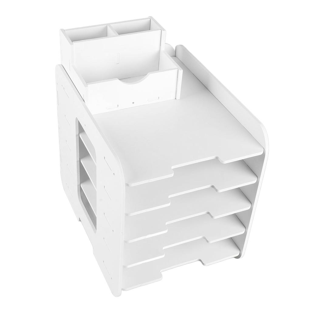 Настольная полка для файлов, 5 слоев, современный пластиковый настольный органайзер для документов, стойка для учебы и офиса