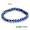 Evil Eye  Fashion 4 6 8mm Blue Resin Beads Beaded Bracelet Turkish Style Charm Blue Eye Bead Bracelet For Women