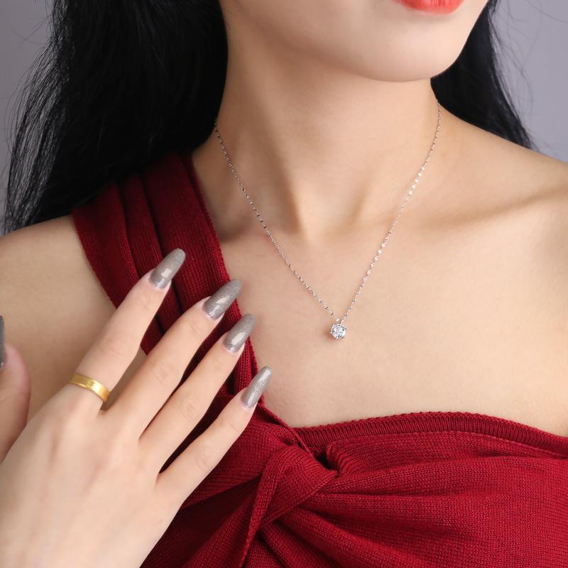 Ожерелье с подвеской Moissan для женщин Ins Niche Design Sense Keyrbone Simple Accessories